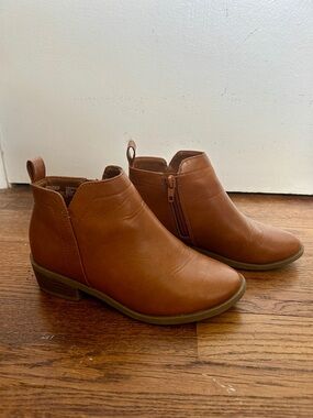 Brown Girls' Ankle Boots - Side Zip